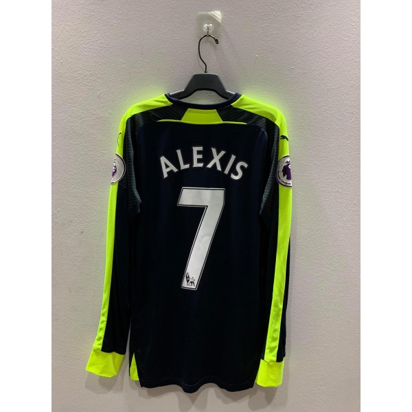 [PRE-OWNED / BNWT] ARSENAL 2016/17 THIRD LONGSLEEVE JERSEY WITH ALEXIS 7 + EPL PATCHES - SIZE S