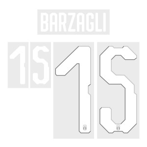 Barzagli 15 (Official Italy World Cup 2018 Home Name and Numbering)
