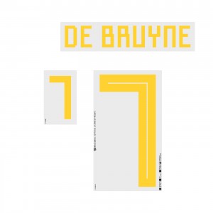 De Bruyne 7 (Official Belgium World Cup 2018 Home Name and Numbering)
